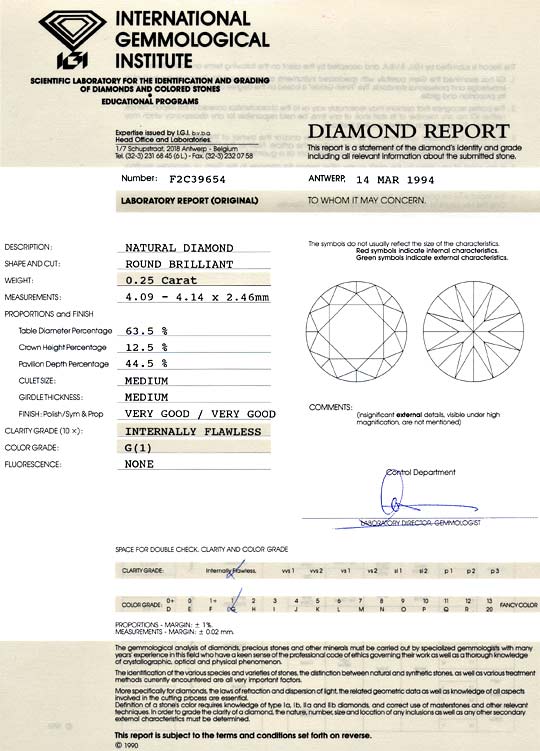 Foto 9 - Diamant 0,25ct Brillant IGI Lupenrein Top Wesselton VG, D6061