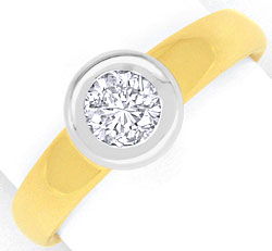 Foto 1 - Brillant-Diamant-Ring 0,57 Wesselton Gelbgold-Weißgold, R1377
