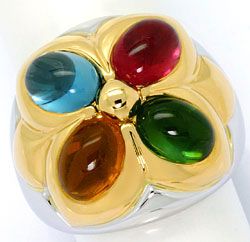 Foto 1 - Bulgari Ring Petalo Colour Gemstones Gelbgold-Weißgold, R4788