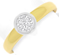 Foto 1 - Diamant-Ring Brillant-Solitär 0,43ct Gelbgold-Weißgold, R5864