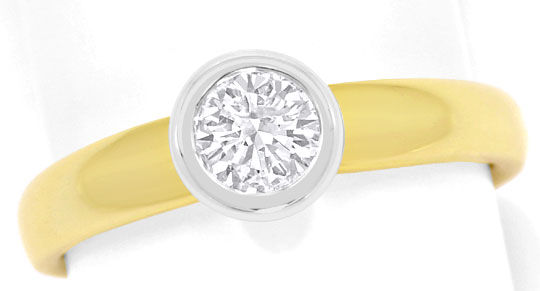 Foto 2 - Diamant-Ring Brillant-Solitär 0,43ct Gelbgold-Weißgold, R5864