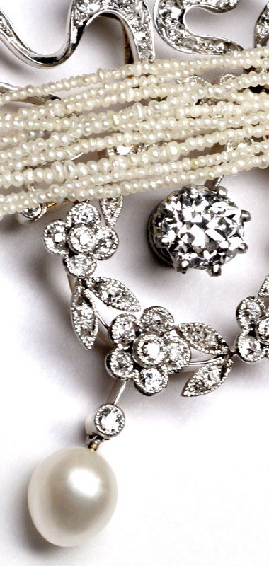 Foto 5 - Jugendstil Collier Brosche 2,7 Diamanten-Perlen Schmuck, S6914