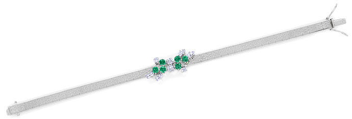 Foto 1 - Armband mit Spitzen Smaragden und lupenreinen Diamanten, S9860